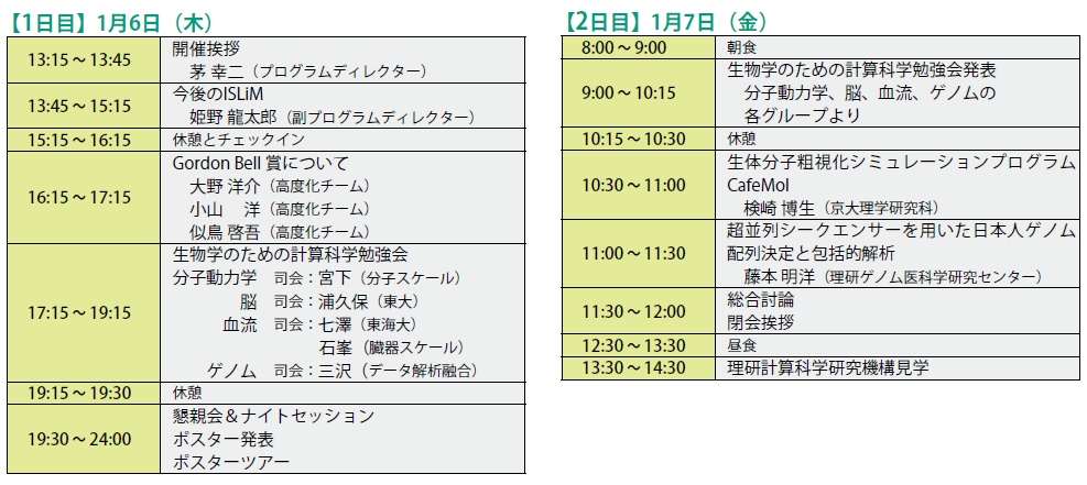 Program of Winter School 2011 for the Integrated Simulation of Living Matter